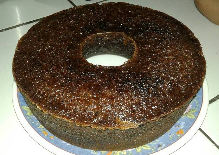 Bolu karamel a.k.a Bolu sarang semut (no mixer)