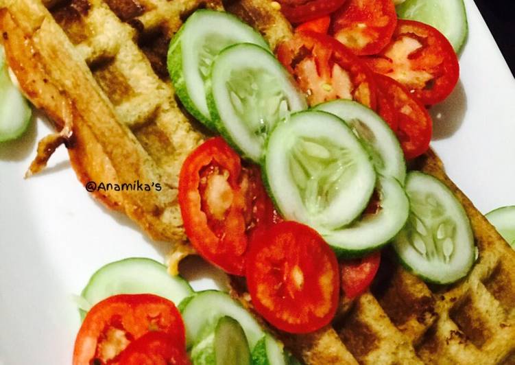 Chicken Salami Bread 🍞 Waffles