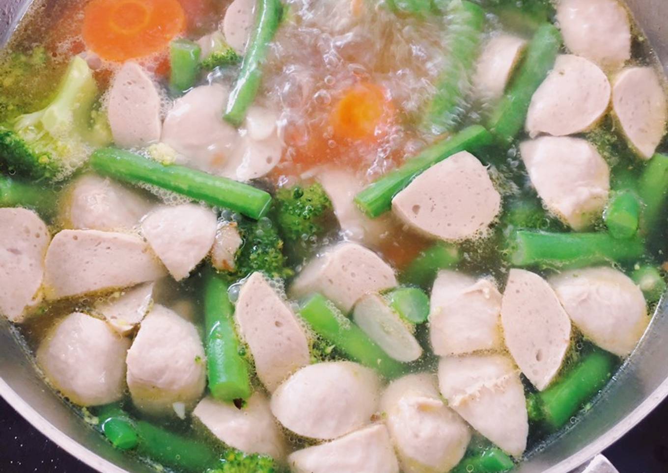 Sup Bakso Brokoli Wortel Buncis Super Mudah dan Enak