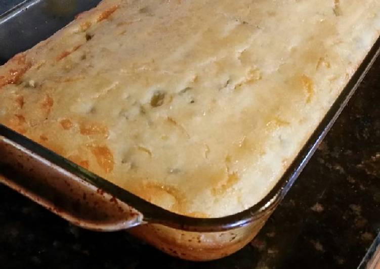 Brad's cornbread with cheddar, green chile, and honey