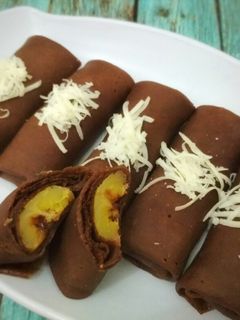 Foto resep Dadar Gulung Coklat Isi Pisang (Nyoklat Banget)