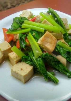 Foto resep Sayur sawi oseng tahu