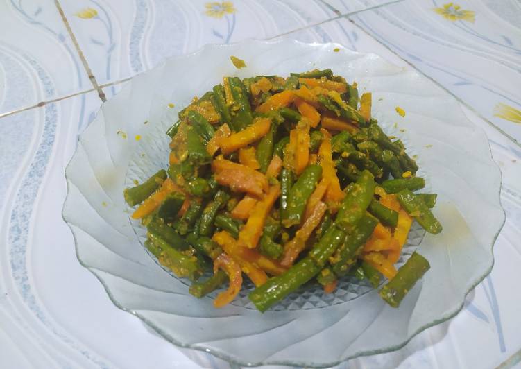 Tumis sayur wortel dan kacang panjang