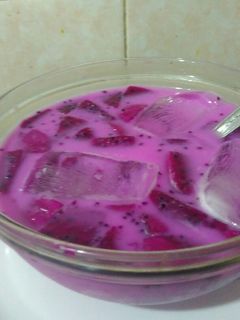 Foto resep Es buah naga merah