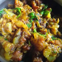 A picture of Bottle gourd stir fry.