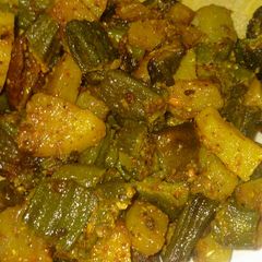 Bhindi aloo A picture of Bhindi aloo.