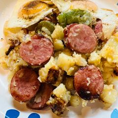 A picture of Hash Brown Sausage Hash.