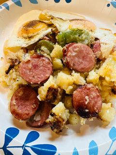 A picture of Hash Brown Sausage Hash.