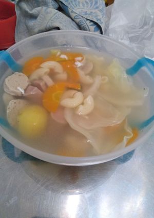 Foto resep Sop bakso, sosis, makaroni