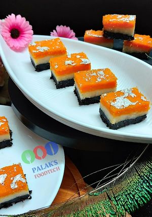 A picture of Non fire Tricolor coconut burfi.