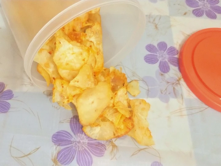 Cara Mudah Membikin Resep Kripik singkong pedas manis yang Enak Banget Anti Ribet, Lezat Sekali