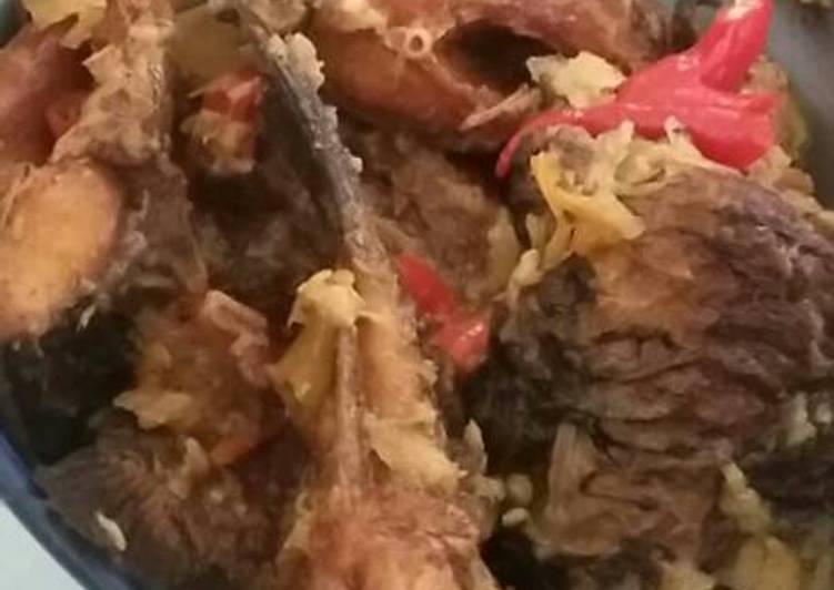 Langkah meracik Mangut ikan mas pedas gurih manis mantaap non msg yang simpel