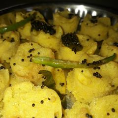 A picture of Rose baked dhokla.