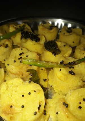 A picture of Rose baked dhokla.