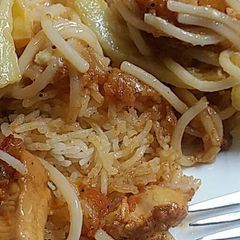 A picture of Family's special Singaporean rice.