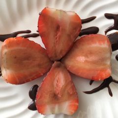A picture of Strawberries with Melted Chocolate.