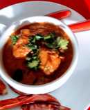 Paneer in red curry