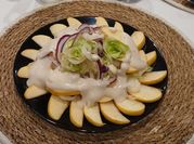 Una foto de ensalada de endivias con granada