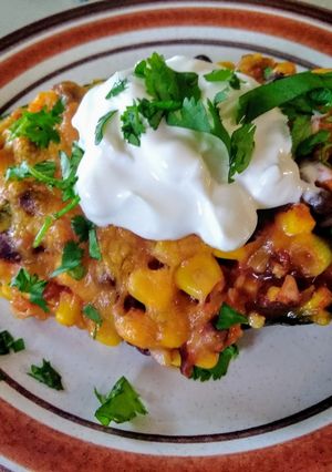 A picture of Stuffed Poblano Peppers.