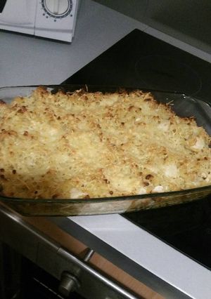Une photo de Gratin de pâtes et de poulet