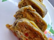 Una foto de budín zucchini queso