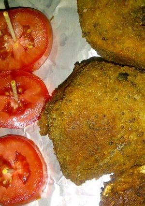 A picture of Floured fried titus fish.