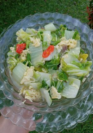 Foto resep Sawi Putih cah telur