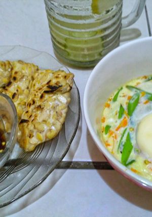 Foto resep Telur Kukus & Tempe bakar Teflon