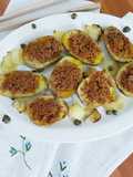 Patate ripiene al tonno, capperi e acciughe