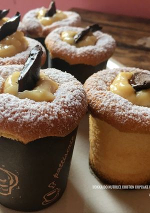 Foto resep Hokkaido nutrijel chiffon cupcake with mango vla