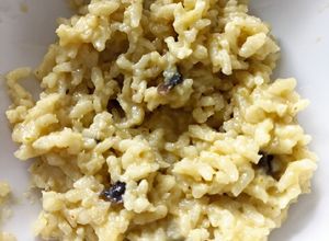 Une photo de Risotto courgettes champignons