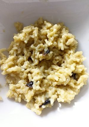 Une photo de Risotto courgettes champignons