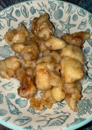 A picture of Coconut Chicken with Rice.