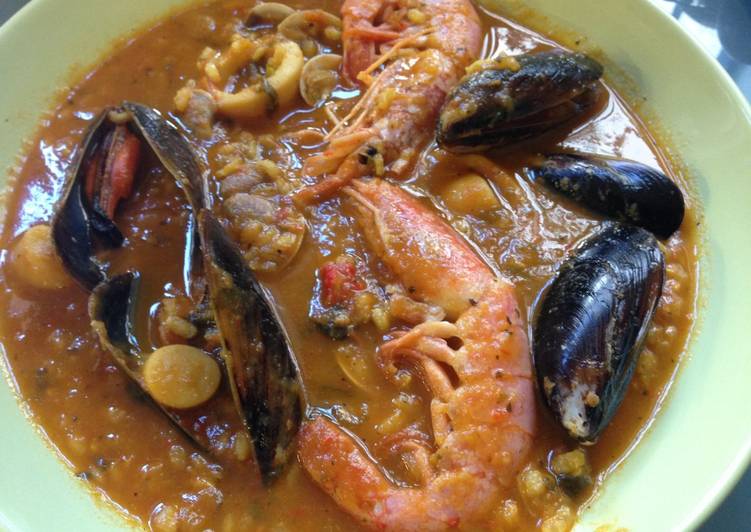 Arroz caldoso integral con marisco