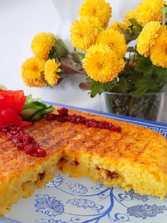 عکسی از دستور تهچین قالبی مرغ
