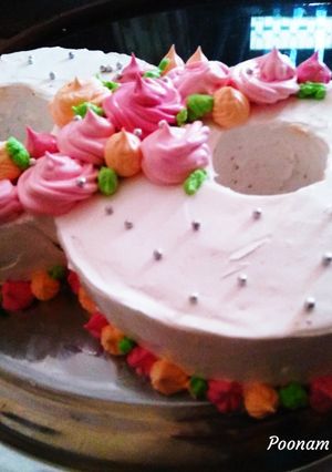A picture of 8 digit  Anniversary cake.