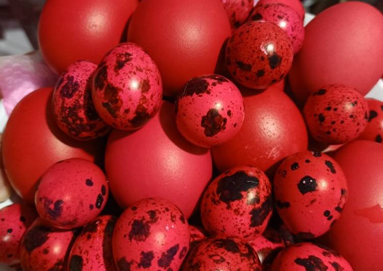 Langkah Mudah untuk Menyiapkan Rebus Telur merah ulang tahun tidak pecah dan merah mulus Anti Gagal