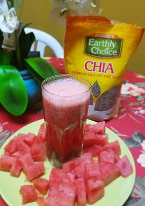 Una foto de Licuado de sandía con chia