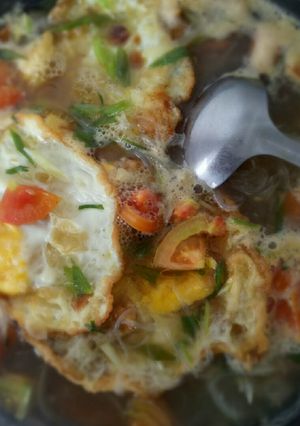 Foto resep Sup telur ceplok segar