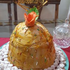A picture of CHOCOLATE CAKEwith Orange Caramel Toping.