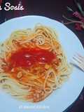 Spaghetti Sederhana dengan Ayam dan Sosis Sapi