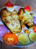 বেগুন চিংড়ি বোট (begun chingri boat recipe in Bengali)