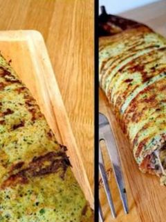 Una foto de Rollo de calabacín relleno