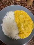 Arroz con tofu al curry