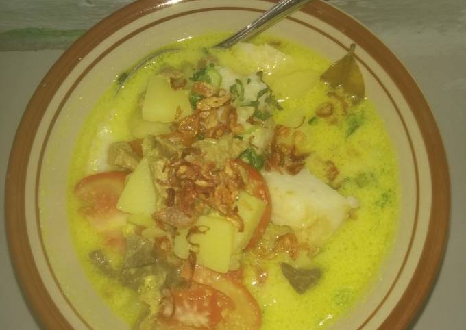 Resep Soto Daging Santan Kuning Anti Gagal