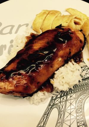 Foto resep Salmon Teriyaki rice