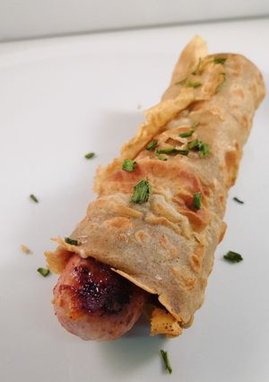 Une photo de La fameuse galette-saucisse