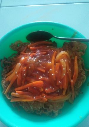 Foto resep Darmi (dadar mie) saus asam pedas