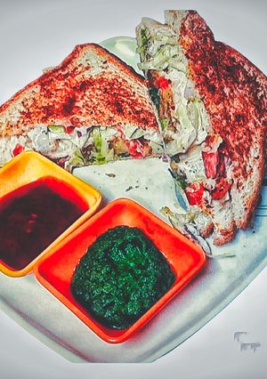 A picture of Cheesy Veggy Sandwich.