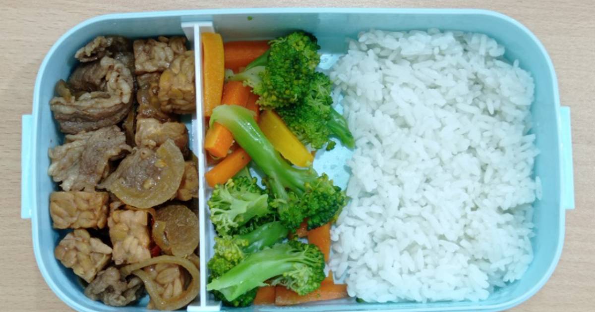 Resep Tempe Goreng Kecap with Sliced Beef (Bekal Makan Siang Simple